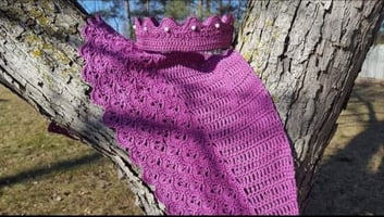 Gramma's birthday crown and shawl