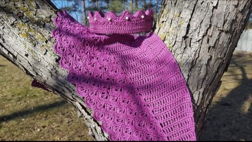 Gramma's birthday crown and shawl